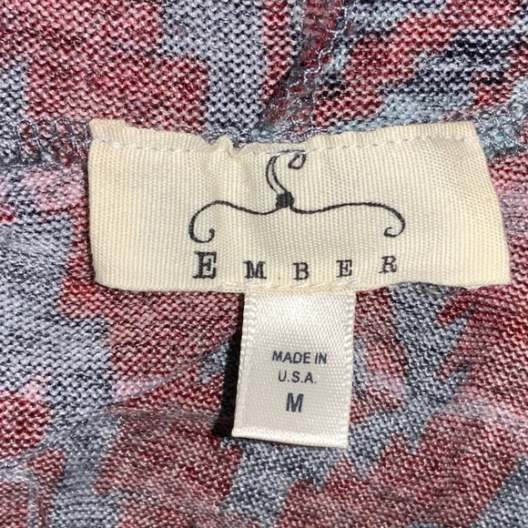 EMBER Hooded Open Front Long Cardigan Sweater Tribal Print Womens M Made in USA - Picture 2 of 6